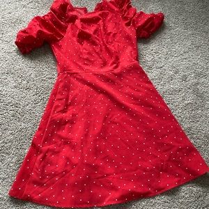 Red polka dot dress in small